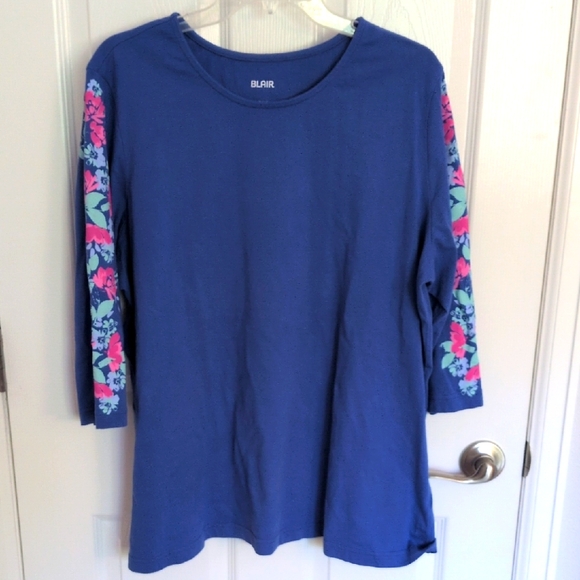 Blair Floral Sleeve Top - 2X - Picture 1 of 5